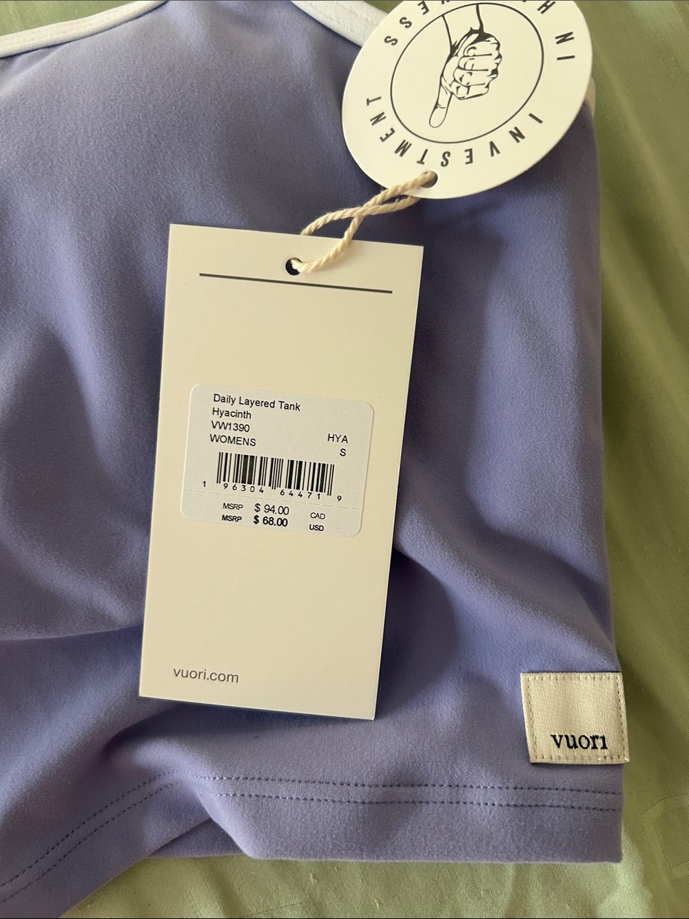 Vuori daily layered tank in hyacinth color - Picture 5 of 6